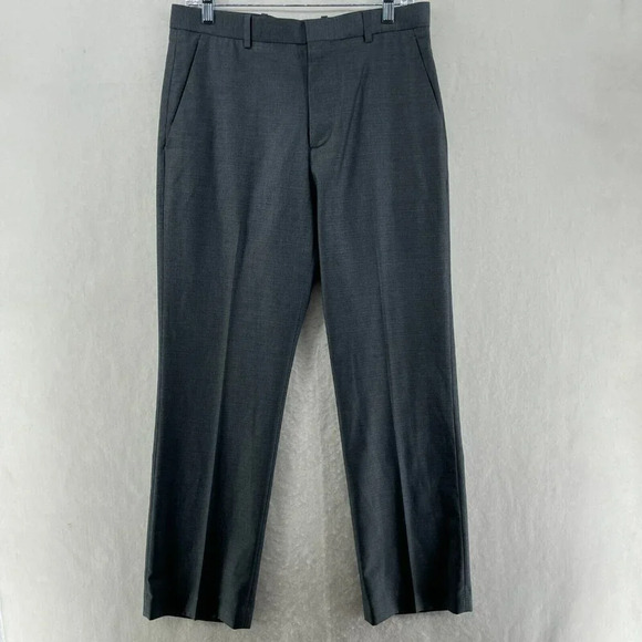 Perry Ellis Dress Pants Men's 30x30 Gray Blue Straight Leg Pockets Office Attire - Picture 1 of 10